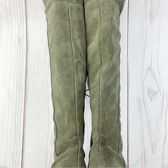 Steve Madden Olive Suede Over the Knee Boots - Picture 9 of 16
